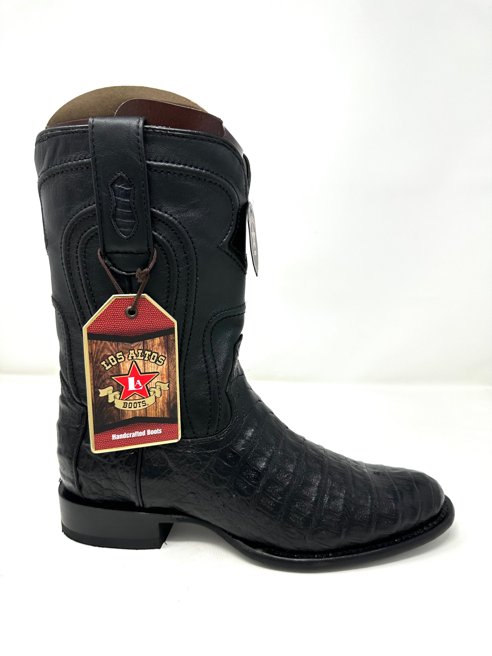 Men’s Roper Black Caiman Boot – El Mercadito Boots