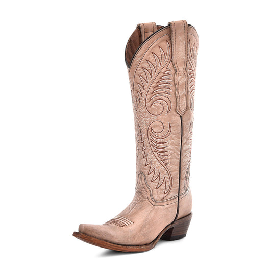 Women's Sand Cowhide Embroidery
